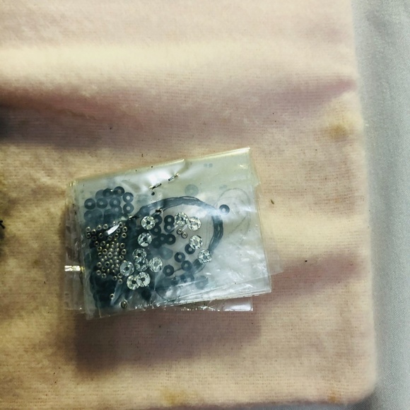 Badgley Mischika Black Heels With Beads and Sequin - Picture 10 of 12